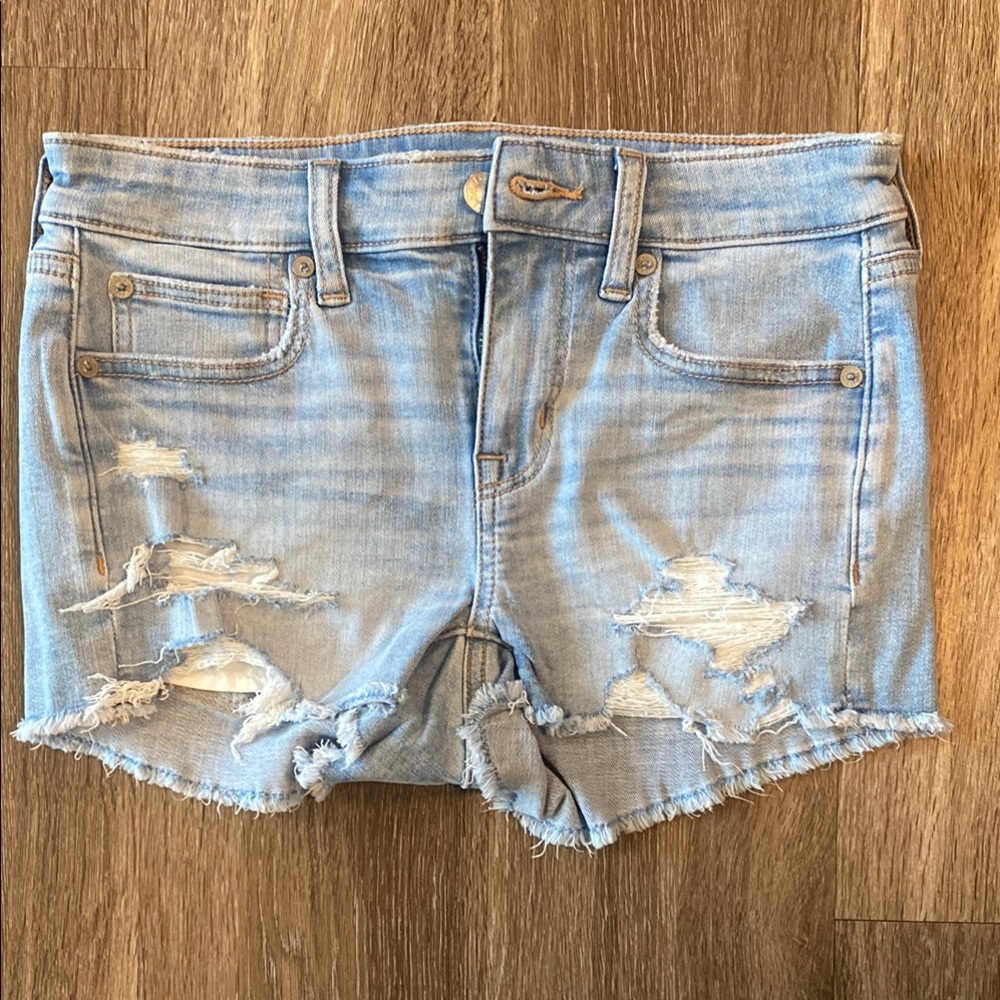 American Eagle Outfitters Blue Jean Shorts Distressed